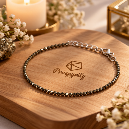 Natural Pyrite Anklet for Women | Grounding Wealth & Protection